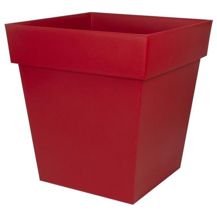 EDA Pot carré Toscane - 50 cm - 87 L - Rouge