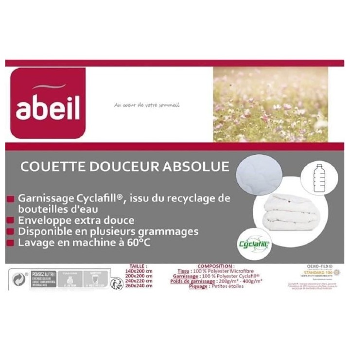 ABEIL Couette chaude Douceur Absolue 220x240 cm blanc