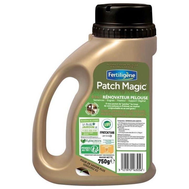 FERTILIGENE - Patch Magic FPATCH750B - 750 g - Réparation de la pelou
