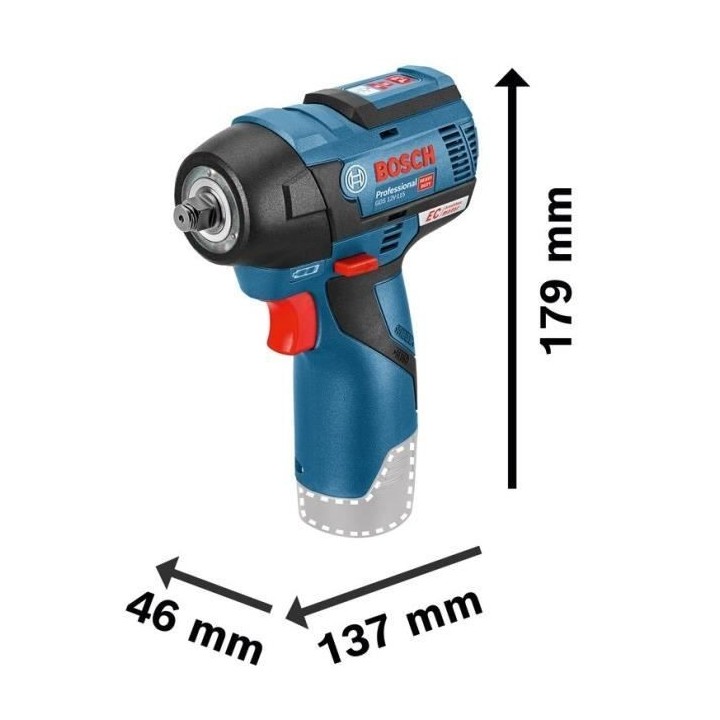 Boulonneuse Bosch Professional GDS 12V-115 + 2 batteries 3,0Ah + L-BOX