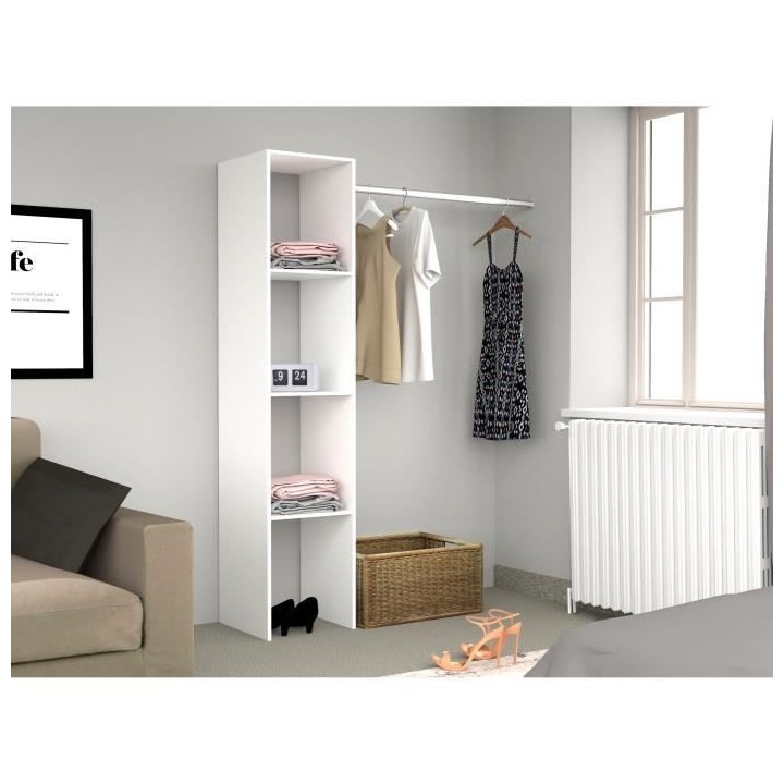 Dressing ARTIC - Blanc - 1 colonne + 1 penderie - EKIPA
