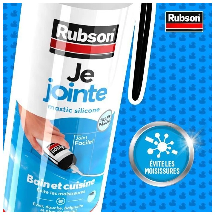 Mastic sanitaire Rubson - Gachette 200 ml - Blanc
