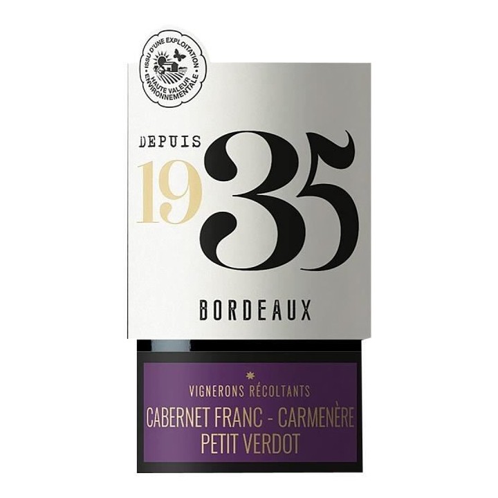 Dépuis 1935 Tricepage Cabernet Franc Petit Verdot Carmenere AOP Borde