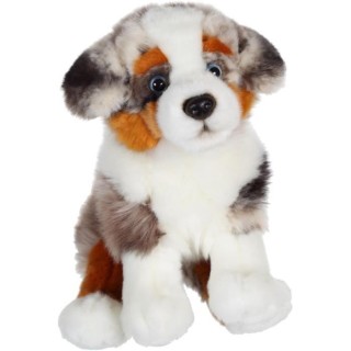 Gipsy Toys - Chien Berger Australien Assis - 25 cm - Blanc - Marron -