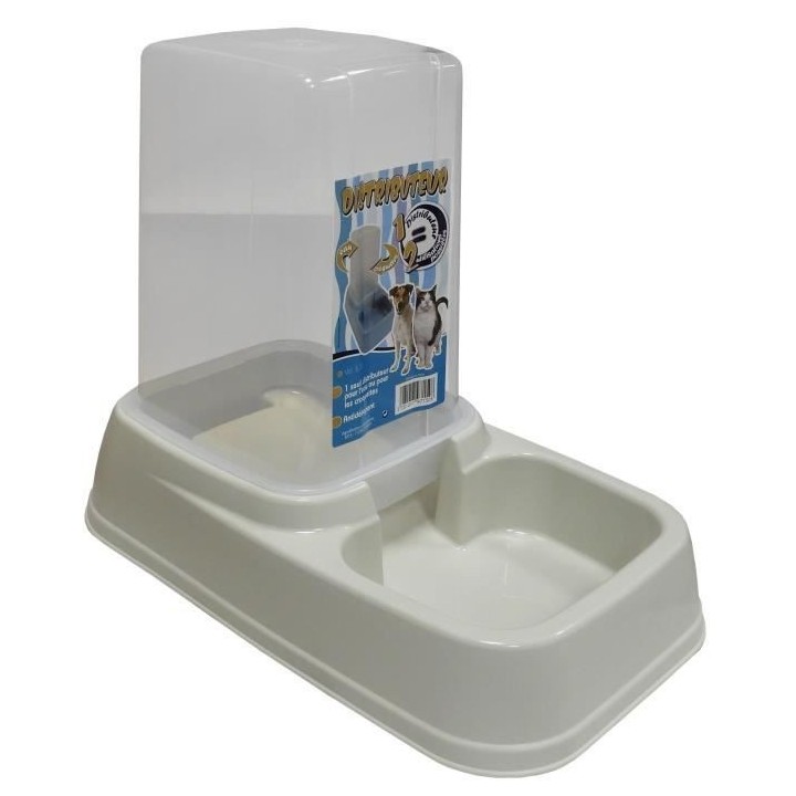 AIME Distributeur 2en1 croquettes et eau - Pour chat et chien
