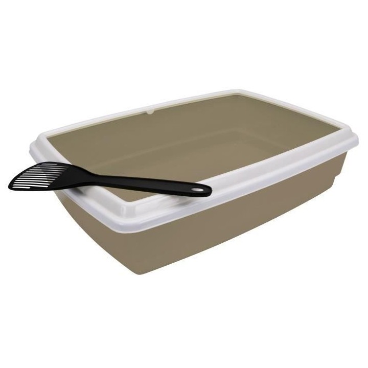 AIME Bac a litiere avec rebord + Pelle - Pour chat