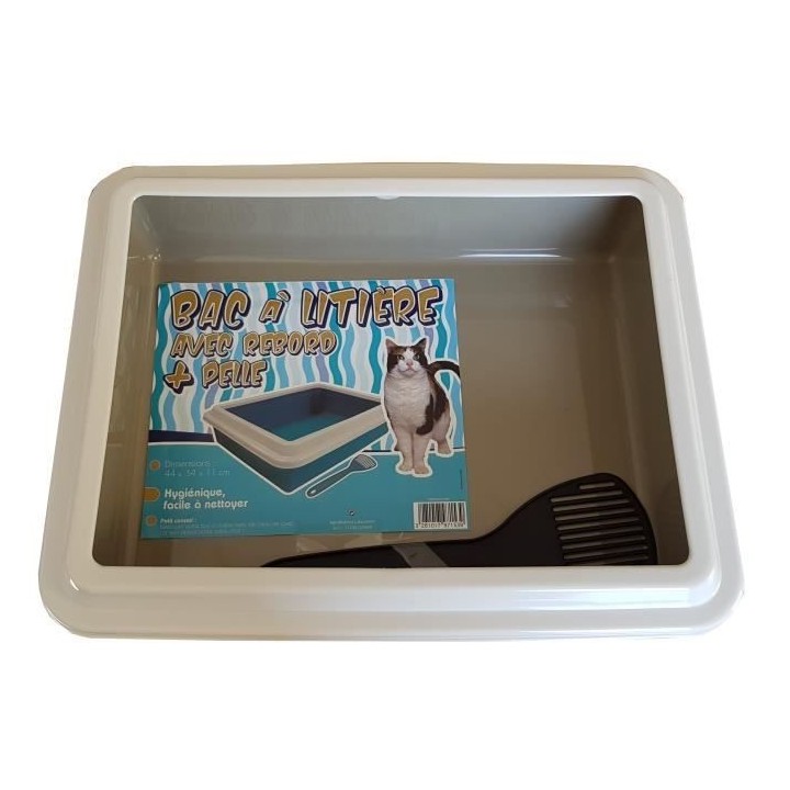 AIME Bac a litiere avec rebord + Pelle - Pour chat