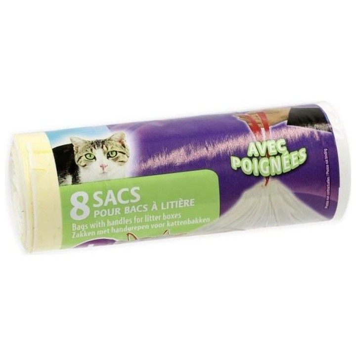Rouleau de 8 sacs pour bac a litiere de 50x38,5cm - Pour chat