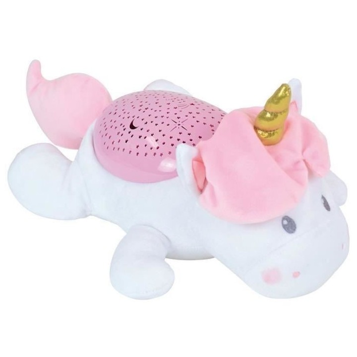 Peluche veilleuse et musicale LICORNE - JEMINI - +/- 39 cm - Rose - Pi