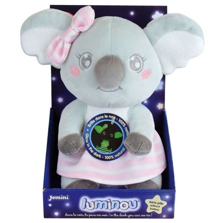 Peluche lumineuse LIMINOU CALLY MIMI KOALA - JEMINI - ± 22 cm - Gris