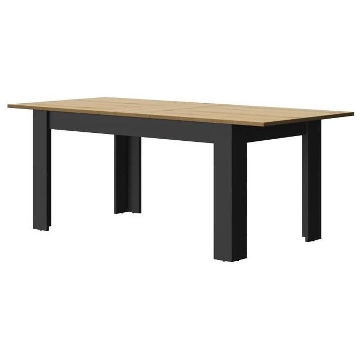 Table a manger pour 4 a 8 personnes - Rectangulaire + allonge - Style