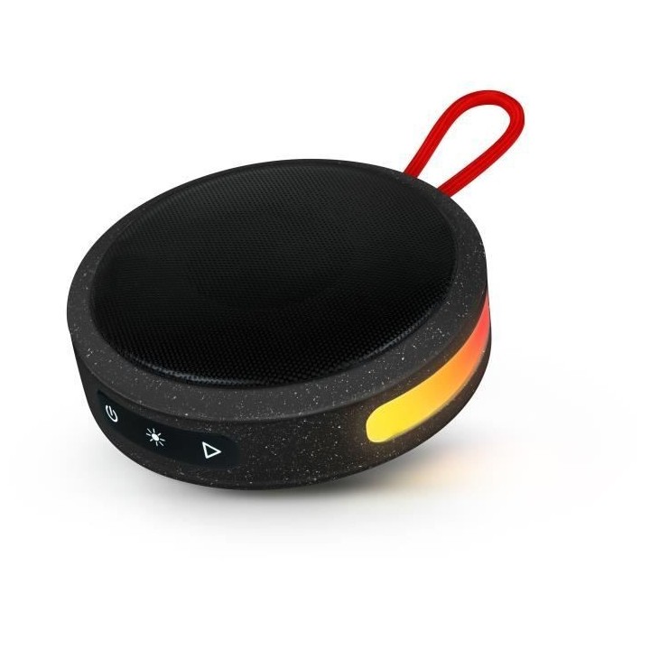 Enceinte Bluetooth ronde BIGBEN PARTY - 15W - Noir et rouge