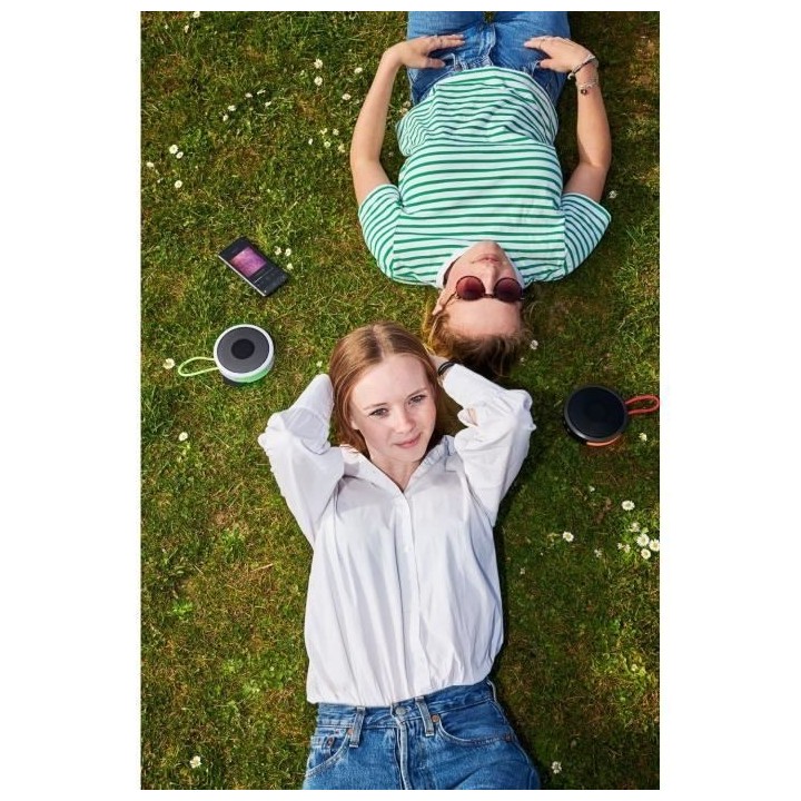 Enceinte Bluetooth ronde BIGBEN PARTY - 15W - Noir et rouge