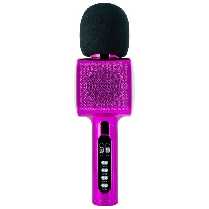 Microphone Karaoké Bluetooth - BIGBEN PARTY - Effets lumineux - Rose