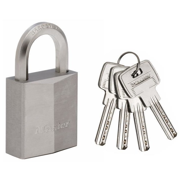 Cadenas en laiton nickelé 40mm - MASTER LOCK - Anse hexagonale - Haut