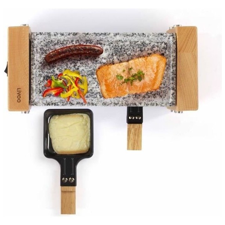 Appareil a raclette gril 2 personnes - LIVOO DOC218 - Beige - Granite