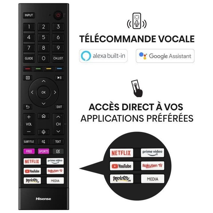 HISENSE 55E76GQ - TV QLED UHD 4K - 55 (139cm) - Dolby Vision - son Dol