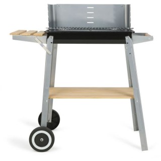 LIVOO Feel good moments - Barbecue charbon finition bois - Gris - Barb