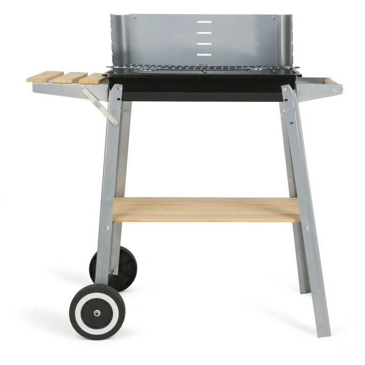 LIVOO Feel good moments - Barbecue charbon finition bois - Gris - Barb