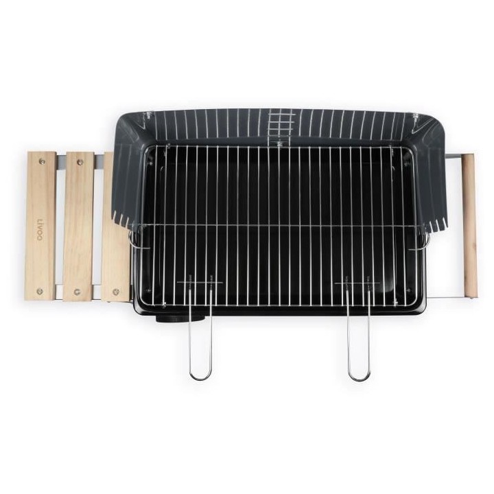 LIVOO Feel good moments - Barbecue charbon finition bois - Gris - Barb