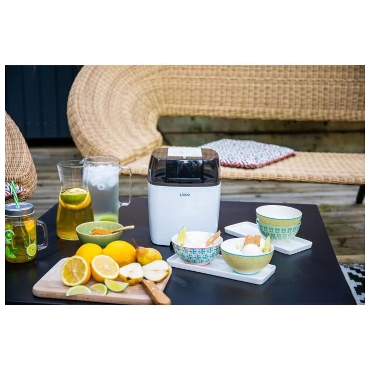 Sorbetiere LIVOO - DOM453 - 1,5 L - Cuve a accumulateur de froid - Min