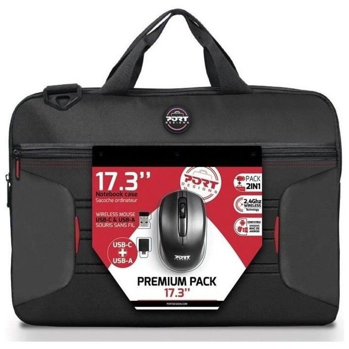 PREMIUM PACK : Sacoche pour PC Portable 17 + Souris sans fil + Dungle