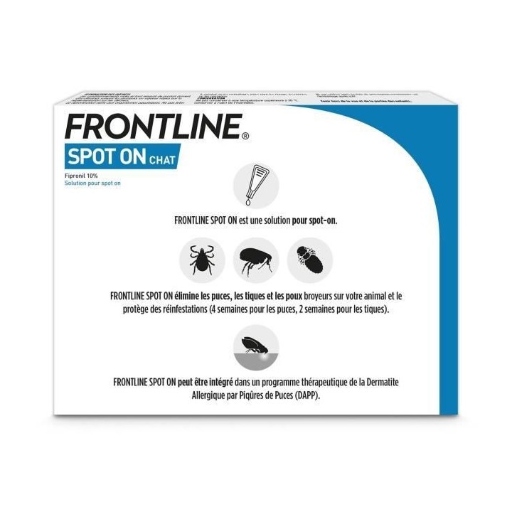 FRONTLINE Spot On Chat 6 pipettes - Puces tiques et poux