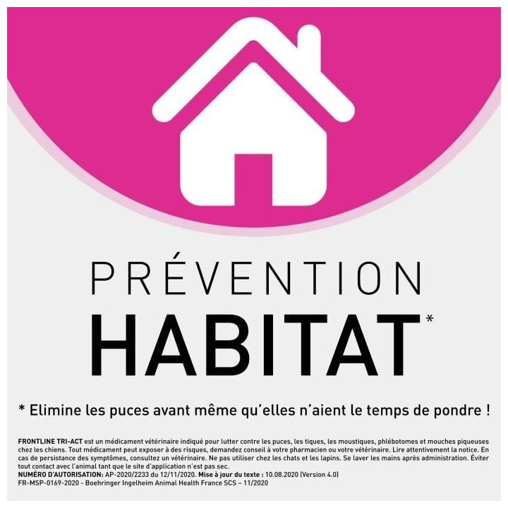 FRONTLINE Tri-Act Chiens M - 10 a 20 kg - 6 Pipettes - puces, tiques,