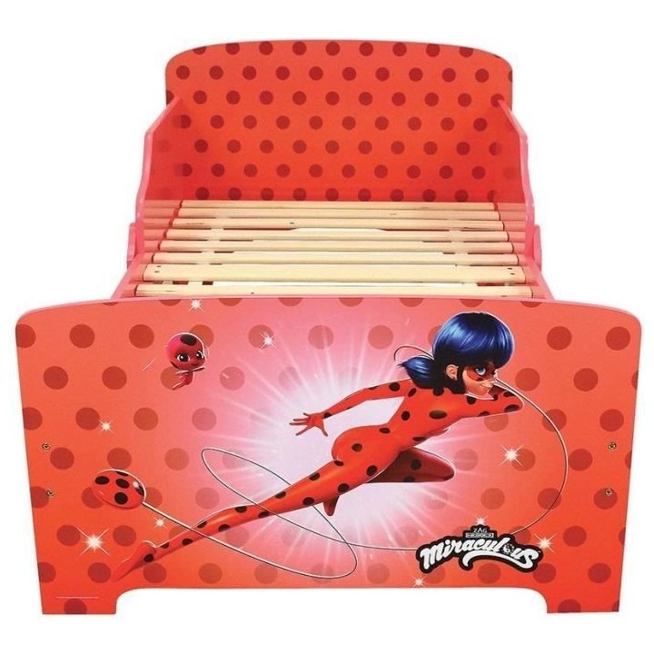 Fun house miraculous ladybug lit avec sommier a lattes 140x70 cm