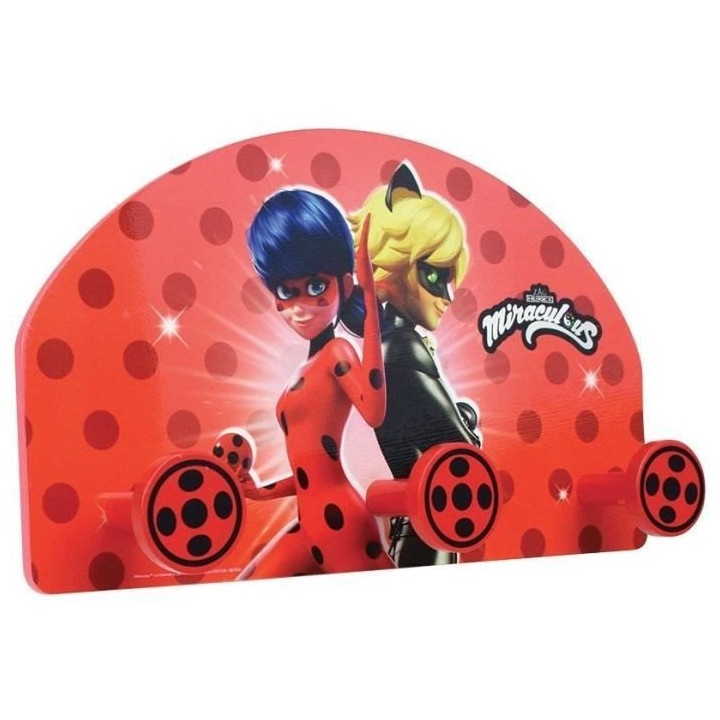Fun house miraculous ladybug porte manteau pour enfant h.37 x l.21.5 x