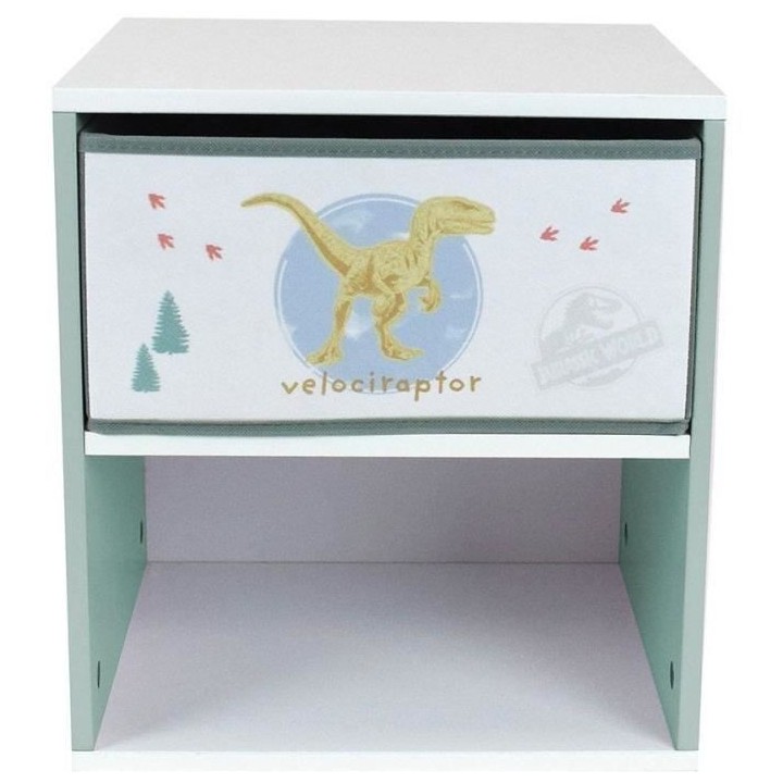 Chevet avec tiroir Dinosaures - Jurassic Word - FUN HOUSE - H.36 X L.3