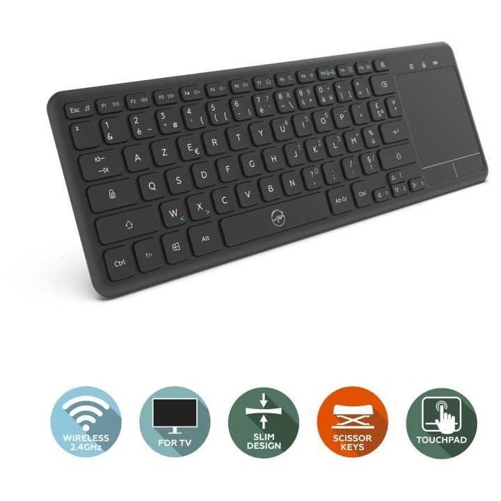 Clavier sans fil pour smart Tv - MOBILITY - Noir - Azerty