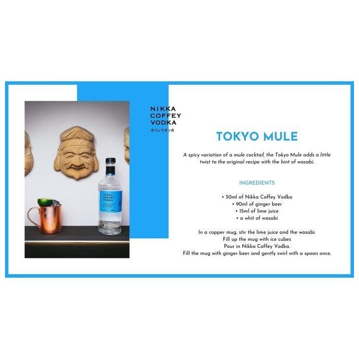 Nikka Coffey Vodka - Vodka de céréales - 40.0% Vol. - 70 cl avec ét