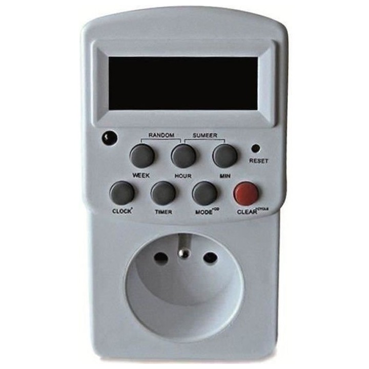 SCS SENTINEL Prise programmable électronique hebdomadaire blanc
