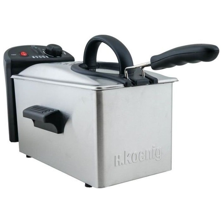 Friteuse électrique HKoeNIG - DFX300 - 3 L - 2100 W - Acier inoxydabl