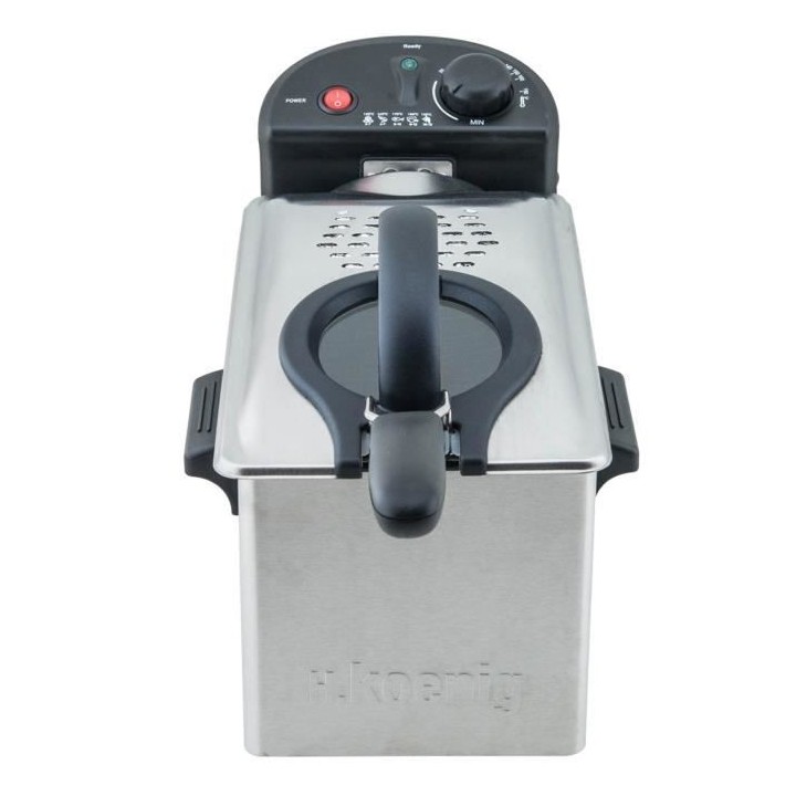 Friteuse électrique HKoeNIG - DFX300 - 3 L - 2100 W - Acier inoxydabl