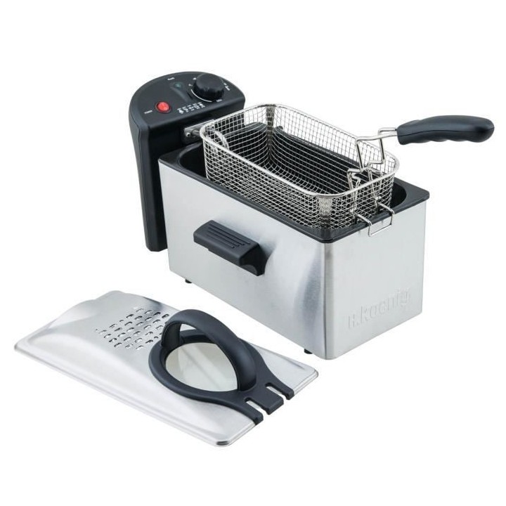 Friteuse électrique HKoeNIG - DFX300 - 3 L - 2100 W - Acier inoxydabl