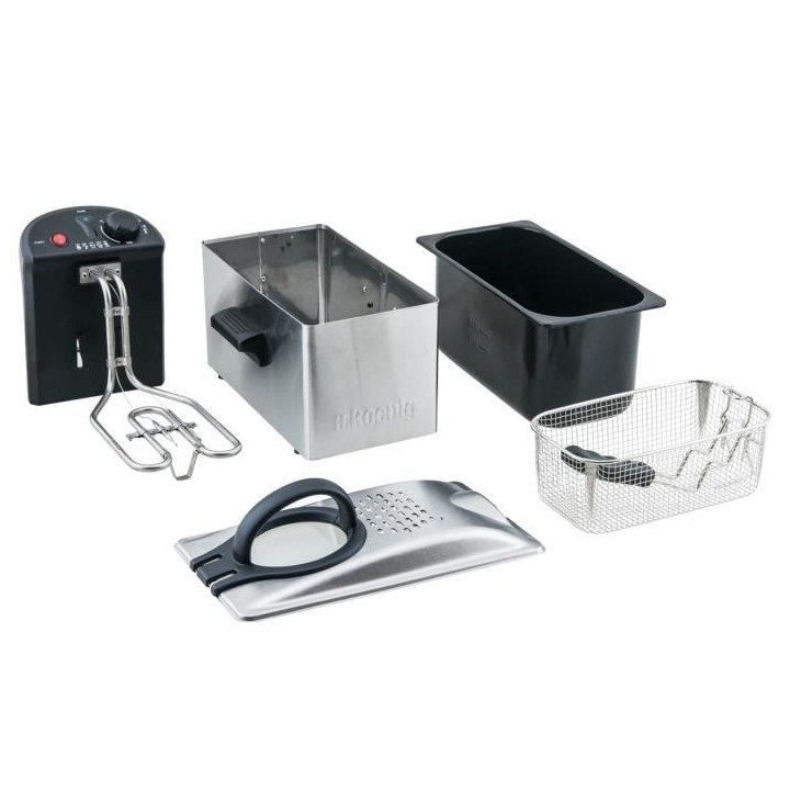Friteuse électrique HKoeNIG - DFX300 - 3 L - 2100 W - Acier inoxydabl