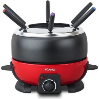 Appareil a fondue électrique rouge et noir - HKoeNIG ALP1800 - 6 pers