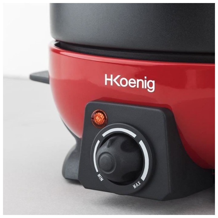 Appareil a fondue électrique rouge et noir - HKoeNIG ALP1800 - 6 pers