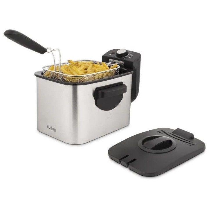 HKoeNIG DFX500 - Friteuse éléctrique - 3 L - 2200W - Température r