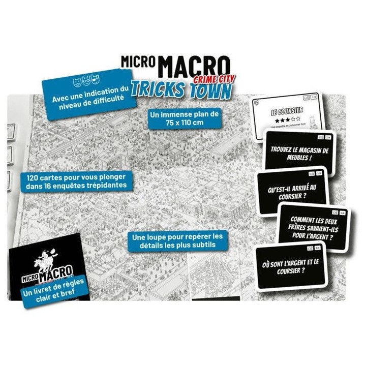 Jeu de société - BLACKROCK - MicroMacro - Crime City - Tricks Town -