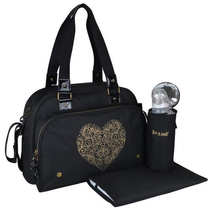 BABY ON BOARD Sac a langer Simply Premium + accessoires - Noir coeur d