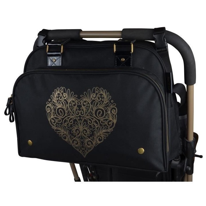 BABY ON BOARD Sac a langer Simply Premium + accessoires - Noir coeur d