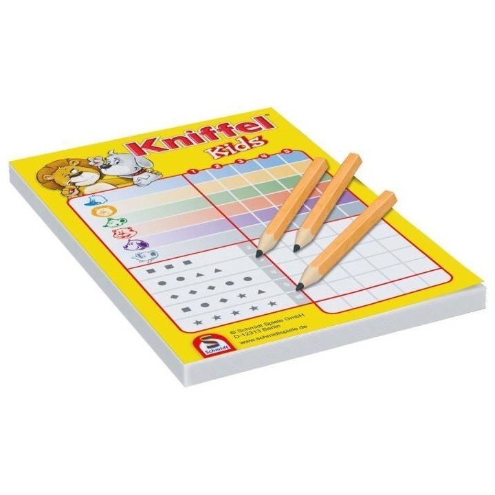Jeu de société Kniffel Kids - SCHMIDT SPIELE - Dés amusants - 15 mi
