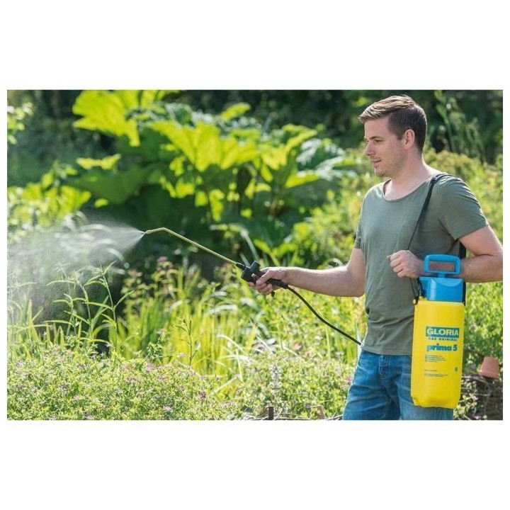 Pulvérisateur a pression - GLORIA - Prima 5 - 5L - Jaune et bleu - Av