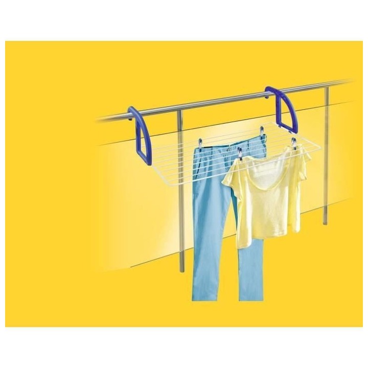 LEIFHEIT 83056 Séchoir a suspendre balcon 7 metres CLASSIC 70 blanc &