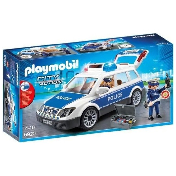 PLAYMOBIL - 6920 - City Action - Voiture de Policiers avec Gyrophare e