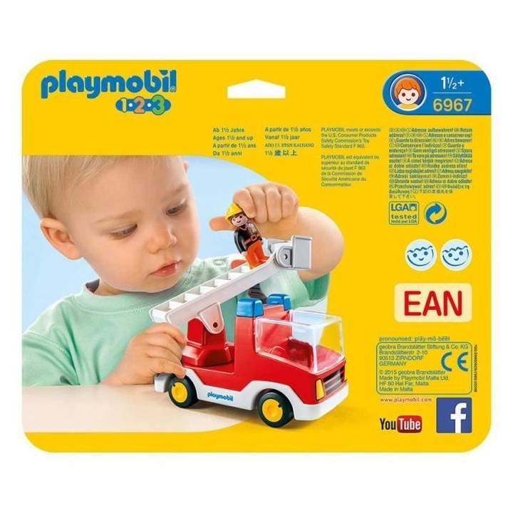 PLAYMOBIL Camion de pompier 6967 avec échelle pivotante - Playmobil 1