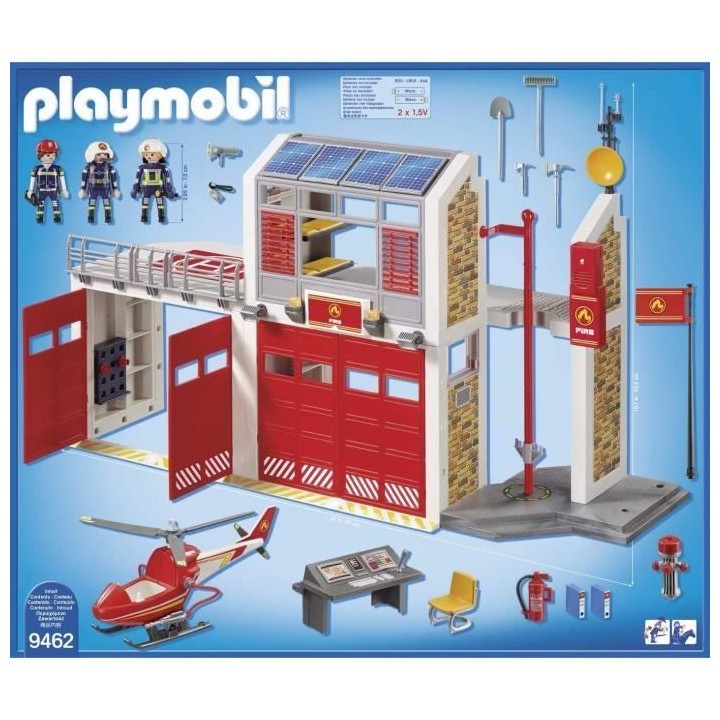 PLAYMOBIL - 9462 - City Action - Caserne de pompiers avec hélicoptere